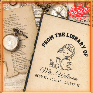 From The Library Of Kids Reading Book Teacher Self-inking Stamp