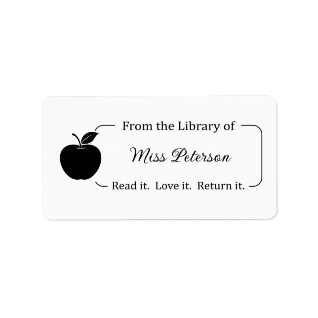 From the Library of Label, School Stickers, Apple Label (Front)