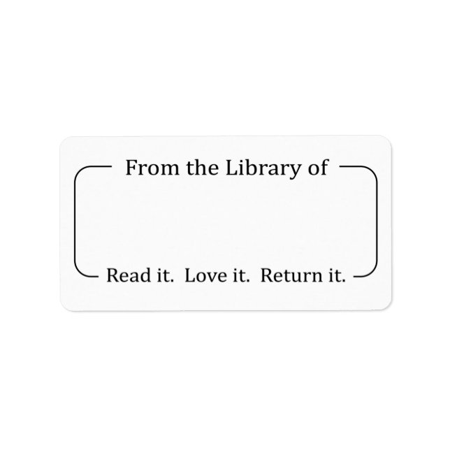 From the Library of Labels, Teacher Gift Label (Front)