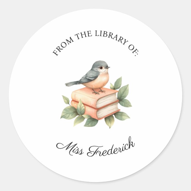 From the Library of Labels, Teachers Classic Round Sticker (Front)