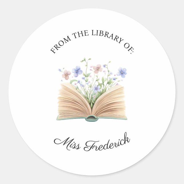From the Library of Labels, Teachers Classic Round Sticker (Front)