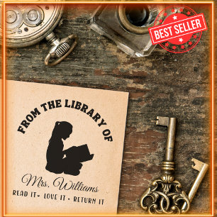From The Library Of Modern Girl Teacher Book Self-inking Stamp