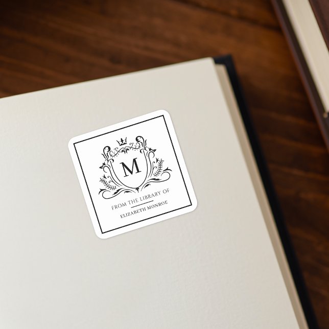 From The Library Of Monogram Bookplate Sticker (Creator Uploaded)