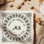 "From the library of" Monogram Library Bookplate Self-inking Stamp<br><div class="desc">Make your mark with timeless sophistication. This Victorian-style "From the library of" Monogram Library Bookplate self-inking stamp features the classic phrase “From the Library of” in elegant type. Surrounded by intricate circular filigree and scroll accents, your custom name and monogram take centre stage in this ornate bookplate motif. Ideal for...</div>