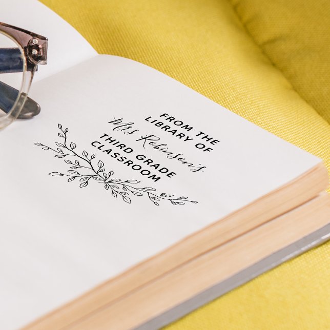 From The Library Of Personalised Greenery Branch Self-inking Stamp (From The Library Of Personalized Greenery Branch Self-inking Stamp)