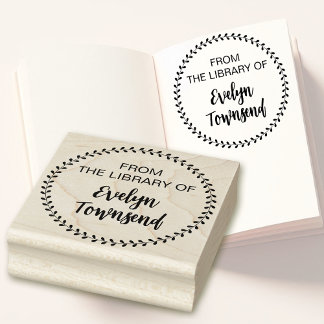 From the Library Of Real Signature Personalised Rubber Stamp