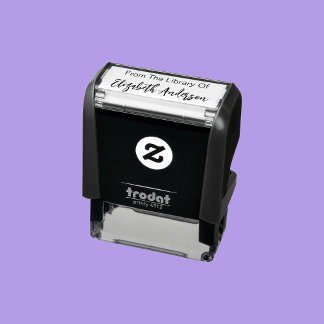 From The Library Of Script Signature Name Template Self-inking Stamp