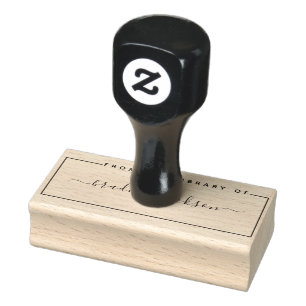 From The Library Of Simple Handwritten Script Name Rubber Stamp