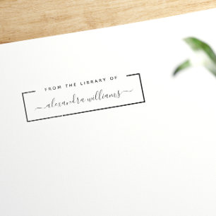 From The Library Of Simple Script Name Rubber Stam Self-inking Stamp