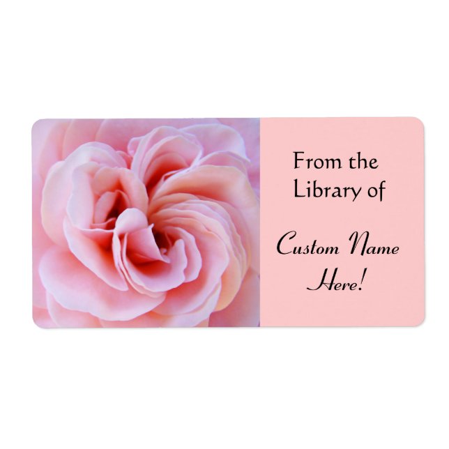 From the Library of Sticker Book Labels Pink Rose (Front)