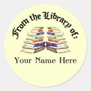From the Library of Vintage Custom Bookplate Classic Round Sticker