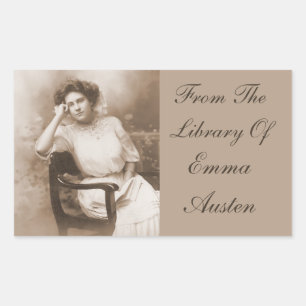 From The Library Of...Vintage Photo Book Rectangular Sticker