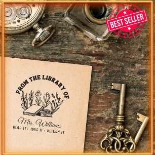 From The Library Of Wild Flowers Teacher Book Self-inking Stamp