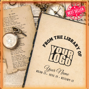 From The Library Of   Your Logo & Name Book  Self-inking Stamp