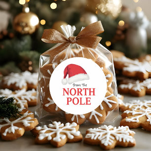 From the North Pole Christmas Sticker Santa Hat