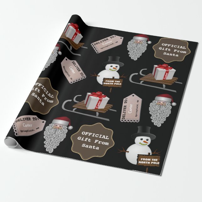 From The North Pole Personalised Santa Wrapping Paper (Unrolled)