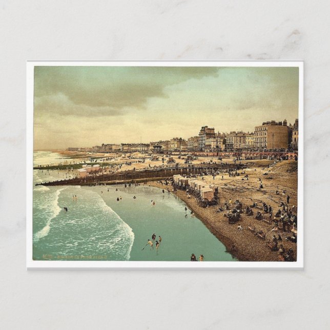 From the pier, Brighton, England vintage Photochro Postcard (Front)