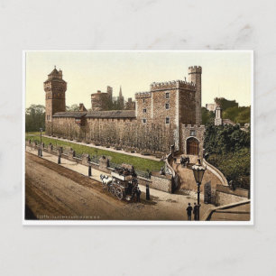 From the southeast, Cardiff Castle, Wales rare Pho Postcard