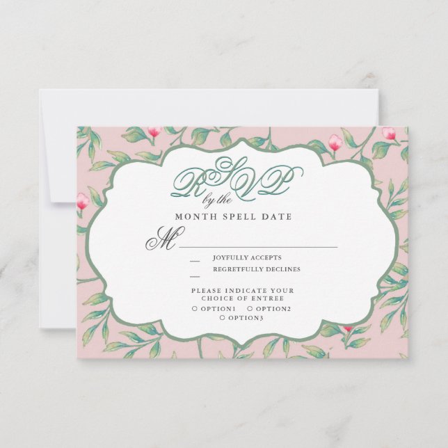 From the Tender Wedding Set in Spun Sugar Blue RSV RSVP Card (Front)