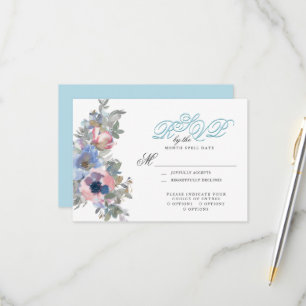 From the Tender Wedding Set in Spun Sugar Blue RSV RSVP Card