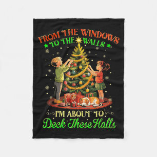 From The Windows To The Walls Funny Christmas Tree Fleece Blanket