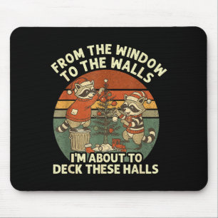 From The Windows To The Walls Funny Retro Raccoon  Mouse Pad