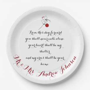 From this day Forward Paper Plate