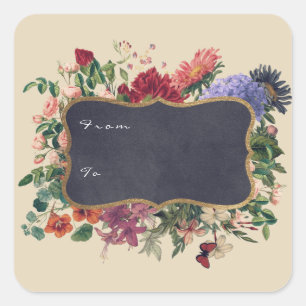 From To Gift Tag Chalkboard Home Made Floral
