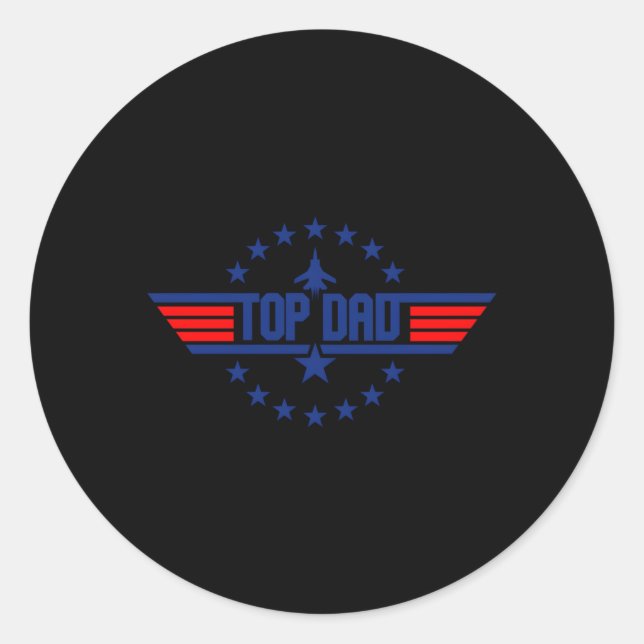 From Top Dad Father'S Day Classic Round Sticker (Front)