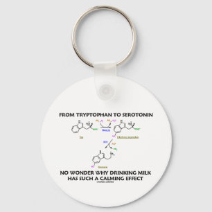 From Tryptophan To Serotonin (Chemistry Humour) Key Ring
