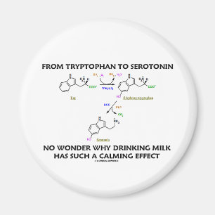 From Tryptophan To Serotonin (Chemistry Humour) Magnet