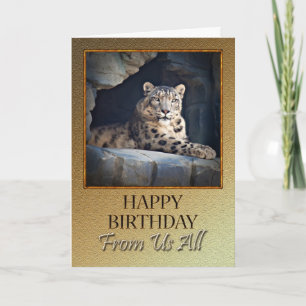 From us all a Birthday with a snow leopard Card