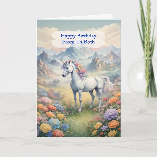 From Us All Birthday Unicorn  Card (Front)
