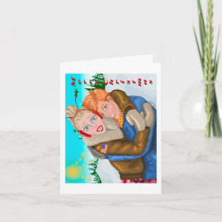 From Us Couples Folded Christmas Greetings Card