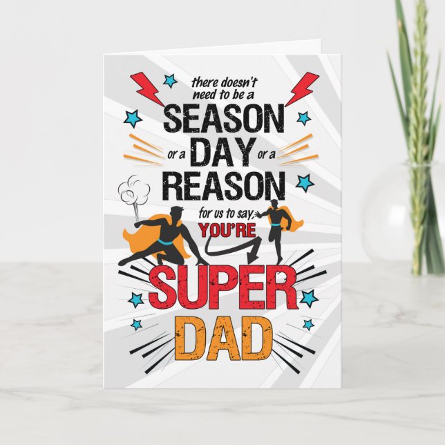 FROM US Super Dad Father's Day Comic Book Card (Front)
