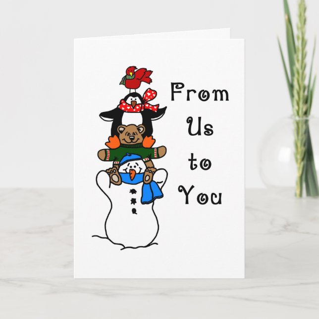 From Us to You Christmas Animals Holiday Card (Front)