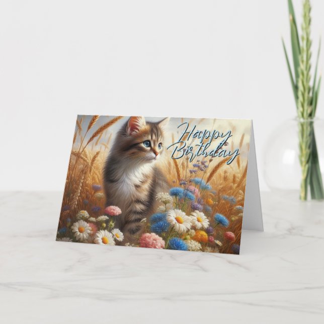 From Your Cat Happy Birthday Greeting  Card (Front)
