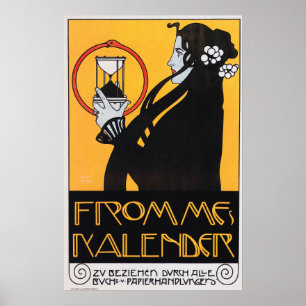 FROMMES KALENDER by Austrian Artist Koloman Moser Poster