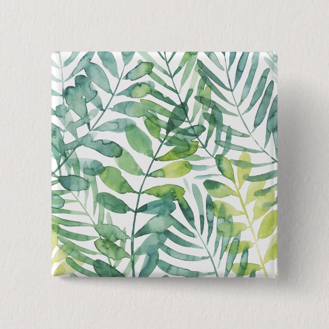 Frond Waltz - Palm Frond Leaves 15 Cm Square Badge (Front)