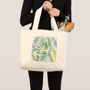Frond Waltz - Palm Frond Leaves Large Tote Bag