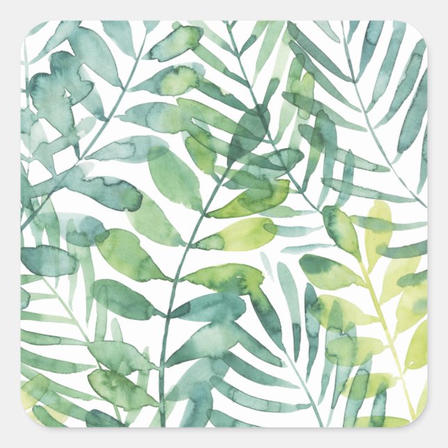 Frond Waltz - Palm Frond Leaves Square Sticker (Front)