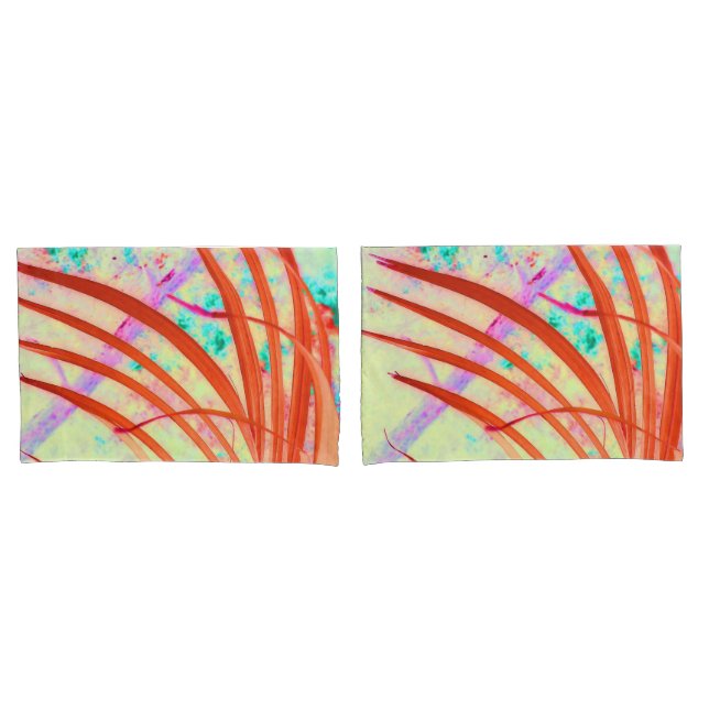 Fronds Go Red Pillowcase (Front-Set)