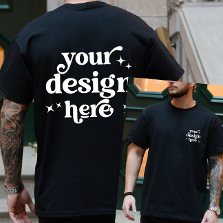 Front and Back Design Custom Logo Personalised T-Shirt