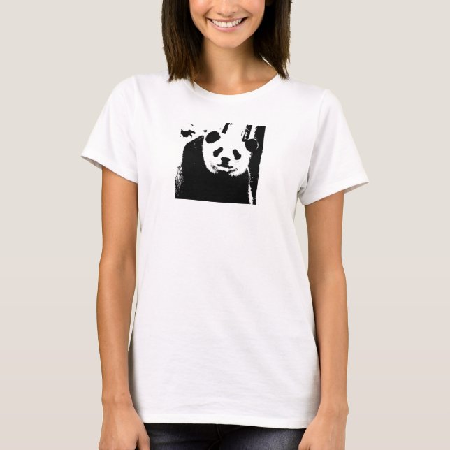 Front And Back Design Panda Bear Modern Women's T-Shirt (Front)