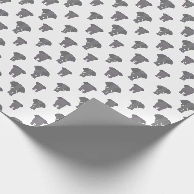 Front and Back Elephant Pattern African Animal Wrapping Paper (Corner)