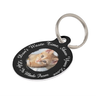 Front and Back Photo Cat, Name, Text, replaceable, Pet Tag