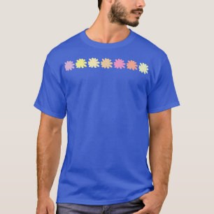 Front and Back Print Multi Colour Daisy Flower Gra T-Shirt