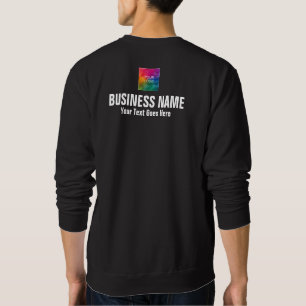 Front And Back Print  Work Uniform Mens Cool Black Sweatshirt
