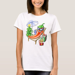 Front And Back Printed Christmas Chilli For Her T-Shirt