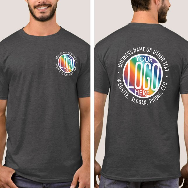 Front Back Custom Printed Company Logo Business T-Shirt (Creator Uploaded)